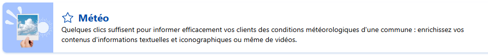 Encart du projet Météo sur Allready